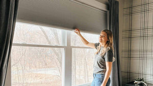 Blackout window treatment shown in bedrooms
