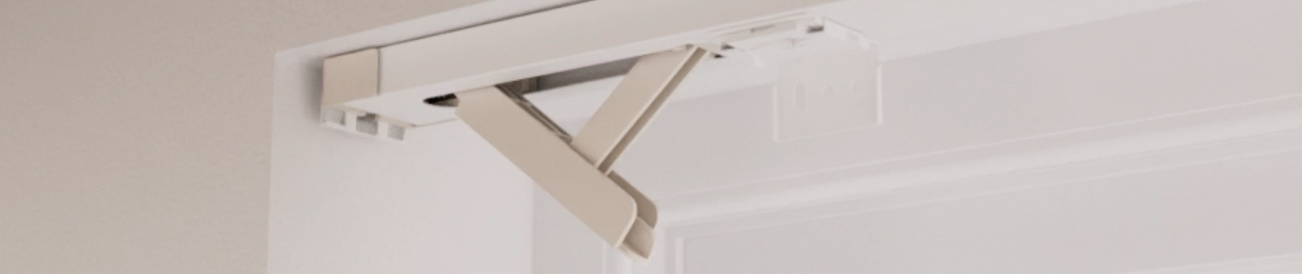 Animated image showing installation of no drill blinds and shades.