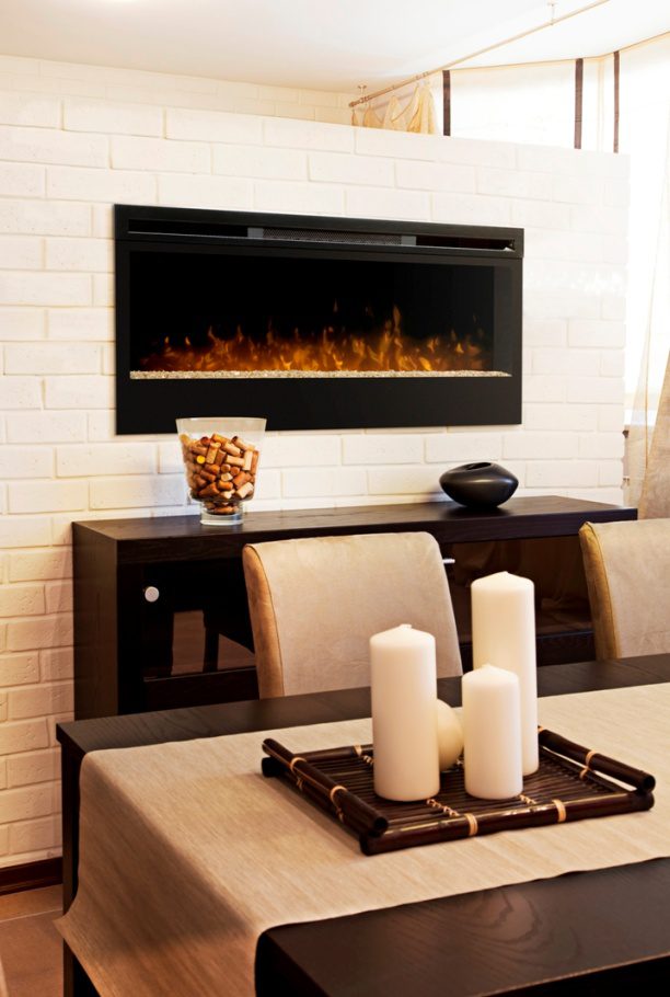 Add a wall mount fire place