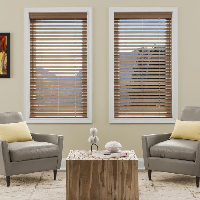 Faux wood blinds are durable.
