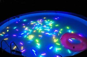 Glow sticks in the pool