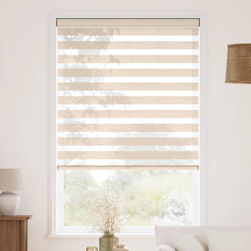 Light filtering zebra shades