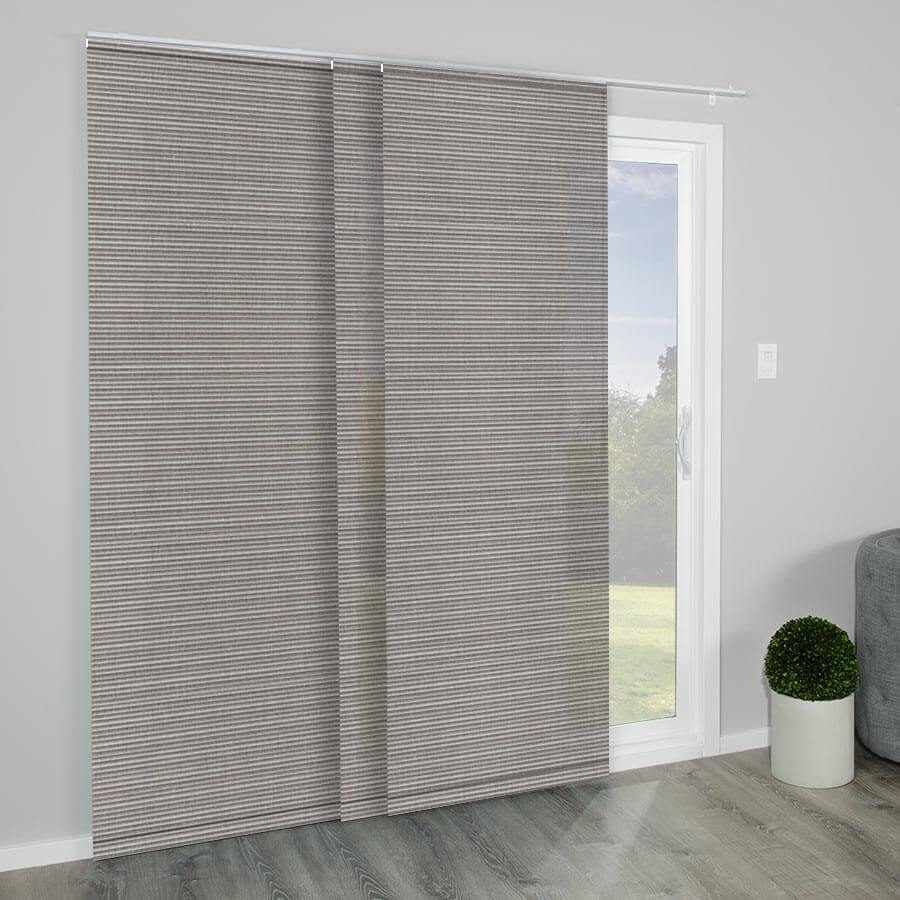 Modern Light Filtering Natural Fabric Panel Track Vertical Blinds ...