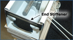 remove end stiffener from blind headrail